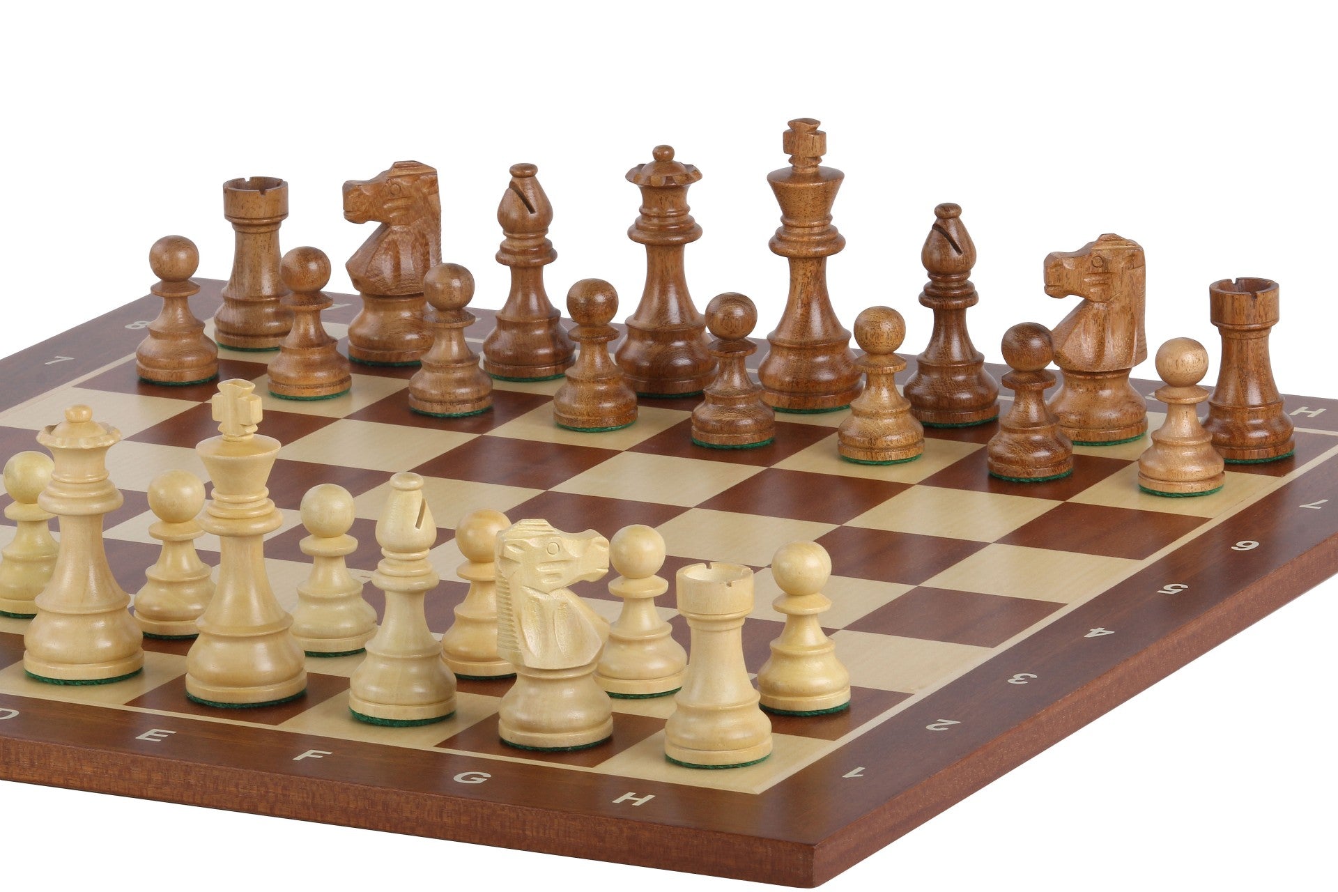 No5 Sapele Chessboard + 3.5" French Acacia pieces - No5 Sapele Chessboard + 3.5" French Acacia pieces