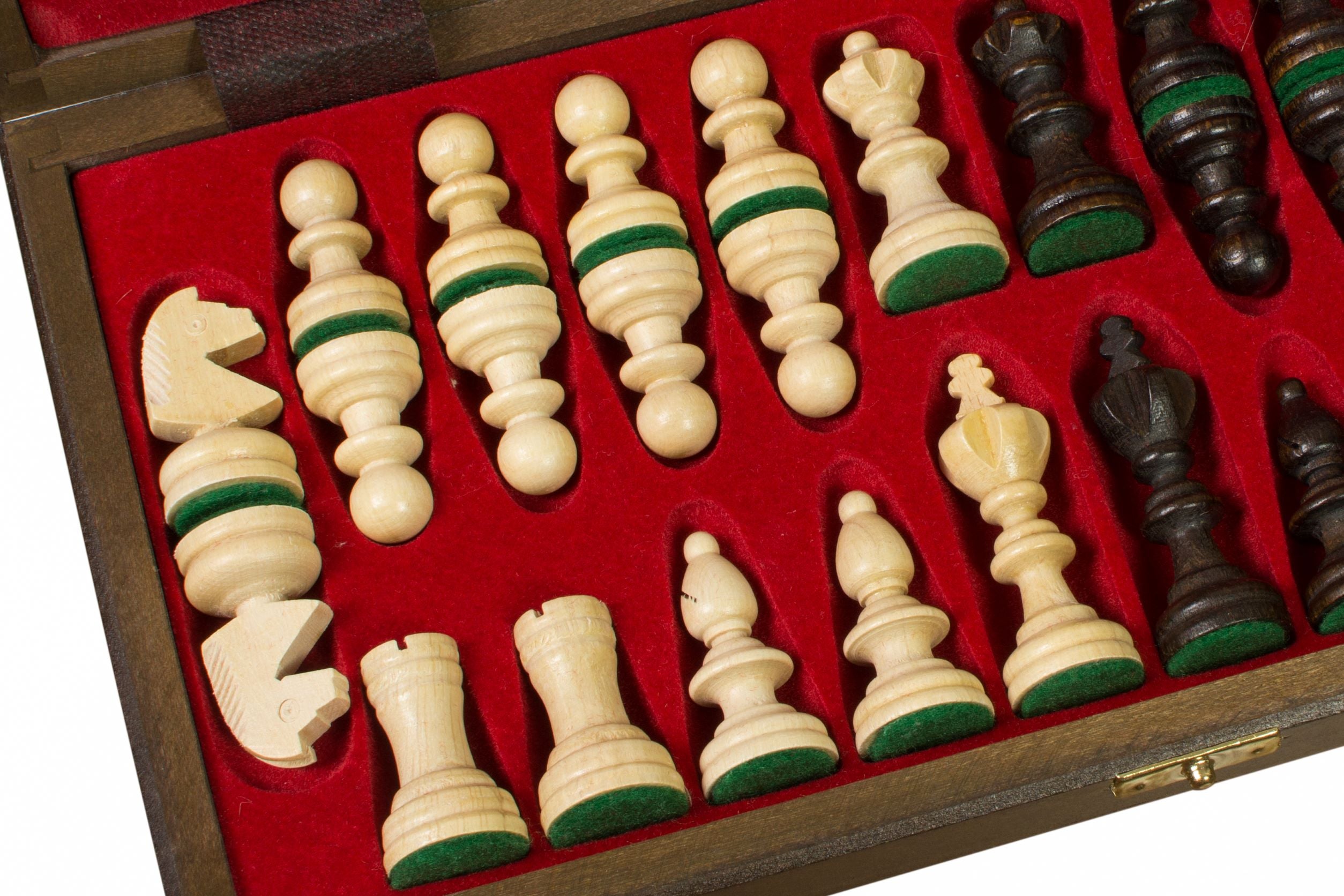 Echiquier pliant en bois avec insert (35 x 35 cm) - Coffret pour Jeu d'échecs d'entraînement de Taille 3 - d59da5d205ac3f3c8c2e19a260c28915