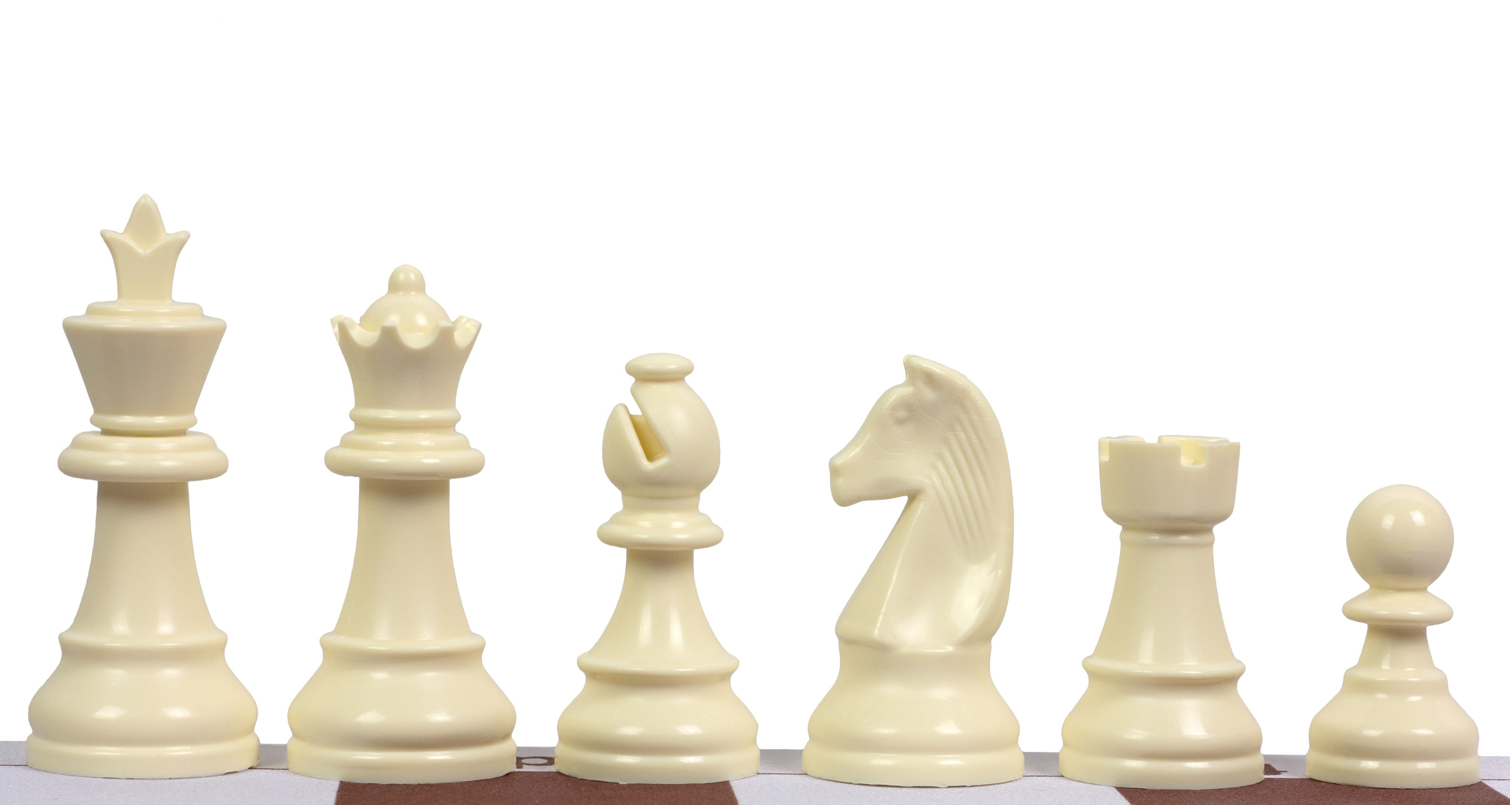Staunton no 4+ plastic chess pieces, unweighted - Staunton no 4+ plastic chess pieces, unweighted