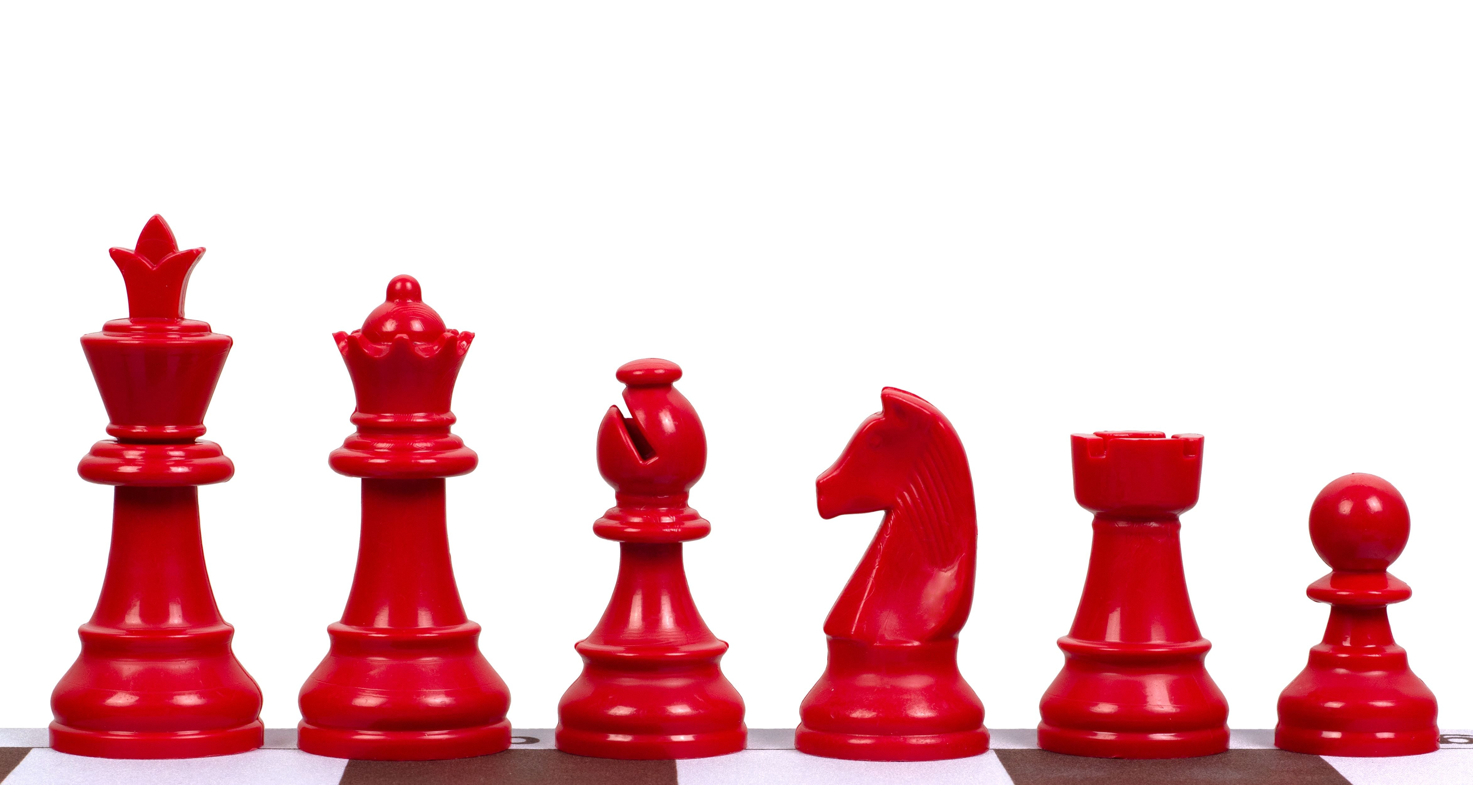 Chiffres d'échecs Staunton 6, plastique (roi 95 mm) - rouge - d0d750b6d15e346ac557891cf25d7d85