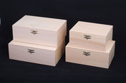 Boîte de rangement en bois naturel pour pièces d'échecs de taille 5 (un roi de 90 mm)