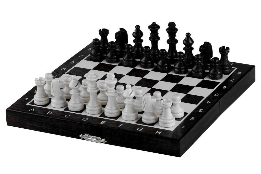 Jeu d'échecs en bois MAGNETIQUE mini (20cm) - noir - c631ac78414623e52425e364aebaab8b