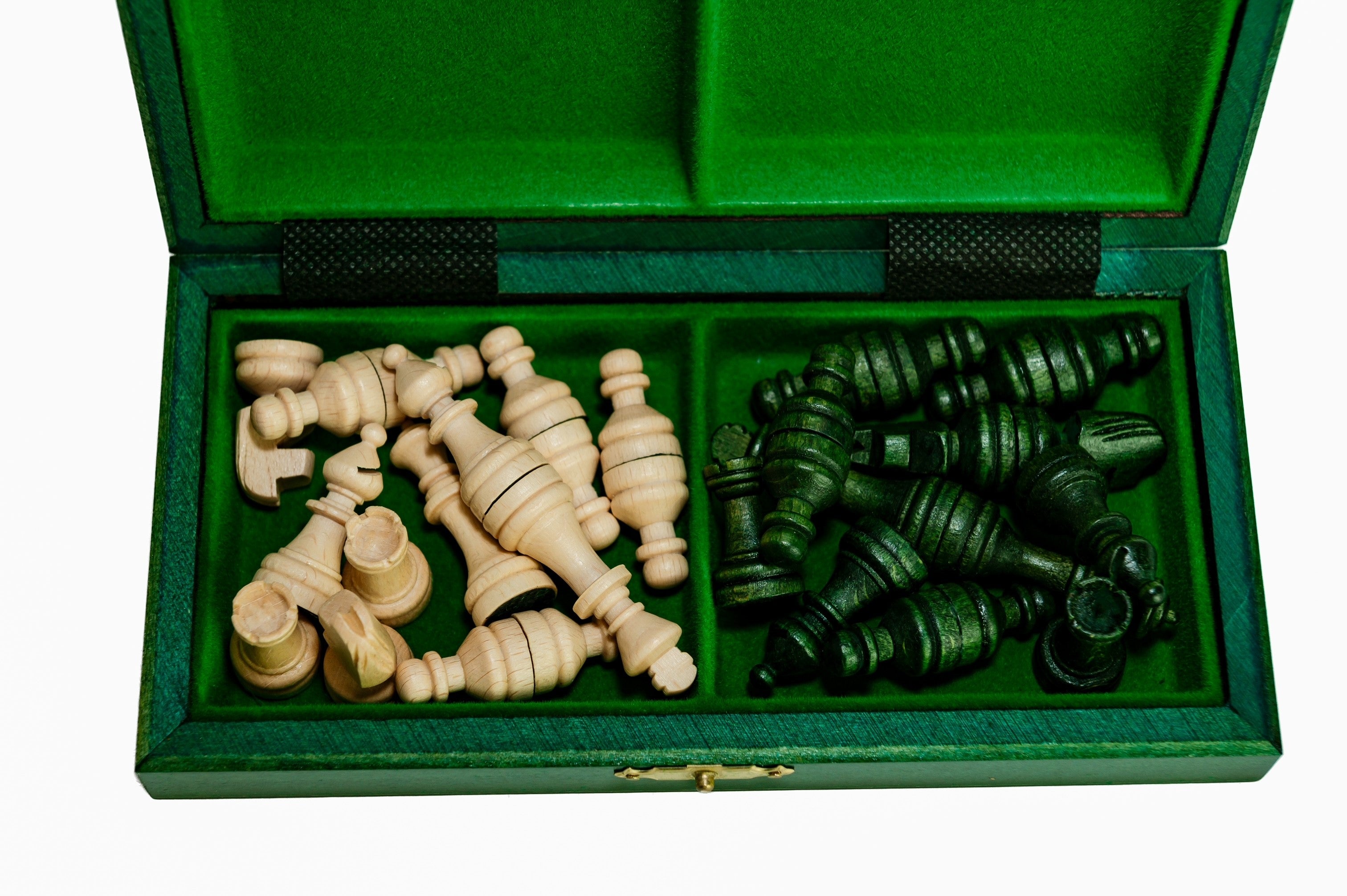Jeu d'échecs School MINI Green en bois de charme, pliant, de petite taille (20 x 20cm) - Ensemble Complet - Jeu d'échecs School MINI Green en bois de charme, pliant, de petite taille (20 x 20cm) - Ensemble Complet