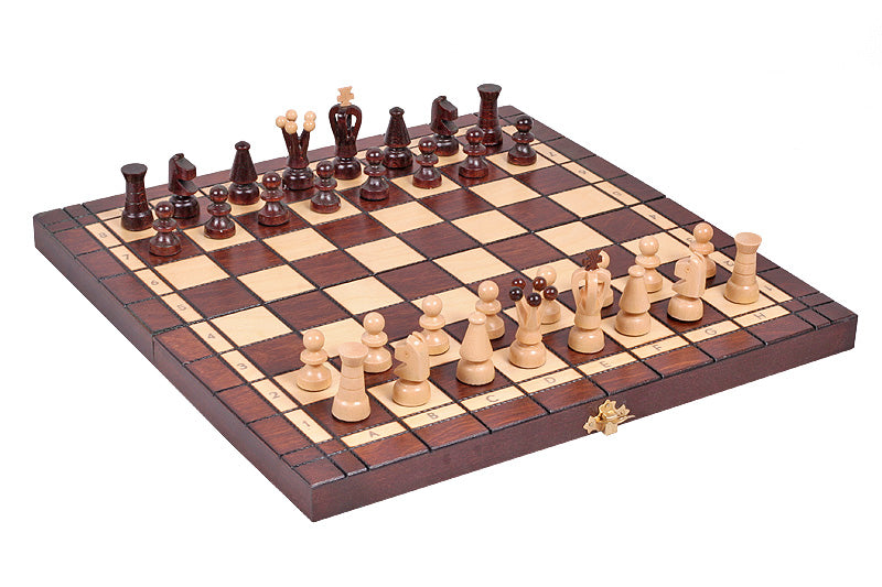 Jeu d'Echecs et de Dames Pliable en bois de charme, de petite taille (35 x 35cm) - Ensemble comprenant deux jeux pour deux joueurs - 5c253a835e5c3d74e61f93230696aefb