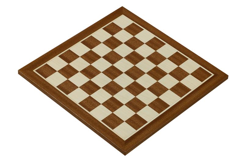 Echiquier en marqueterie de bois d'acajou et sycomore - échiquier de taille 36x36cm sans coordonnées - Echiquier en marqueterie de bois d'acajou et sycomore - échiquier de taille 36x36cm sans coordonnées