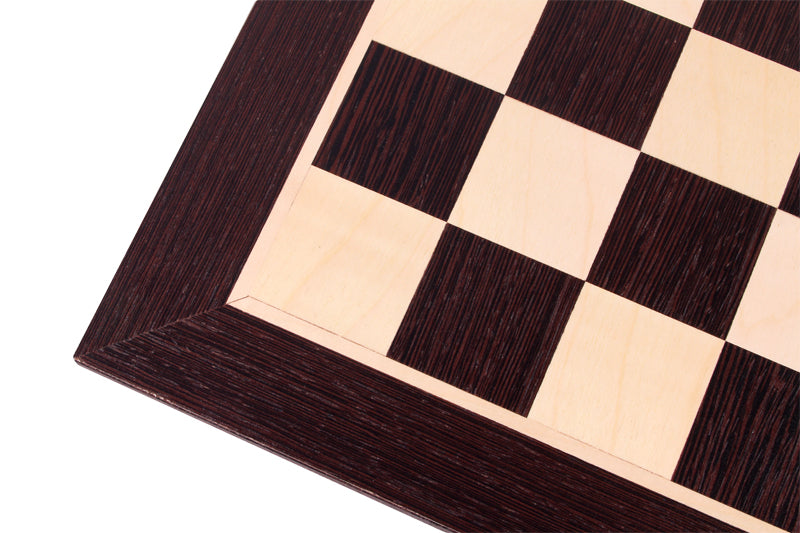 Echiquier en marqueterie de bois de wengé et sycomore - échiquier classique de Taille 5+ sans notation alphanumérique - Echiquier en marqueterie de bois de wengé et sycomore - échiquier classique de Taille 5+ sans notation alphanumérique