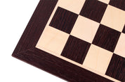 Echiquier en marqueterie de bois de wengé et sycomore - échiquier classique de Taille 5+ sans notation alphanumérique