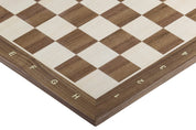 Echiquier en marqueterie de bois de noyer et sycomore - échiquier classique de Taille 5+ avec des coordonnées