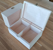Boîte de rangement en bois brut pour pièces d'échecs de taille 5 à peindre soi-même  - Boîte de bricolage