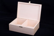 Boîte de rangement en bois claire pour pièces d'échecs de taille 6 (un roi de 98 mm)