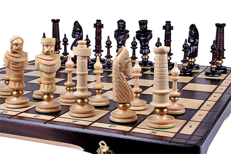 Jeu d'échecs sculpté de grande taille ROYAL LUX  (65 x 65 cm) - Jeu d'échecs sculpté de grande taille ROYAL LUX  (65 x 65 cm)