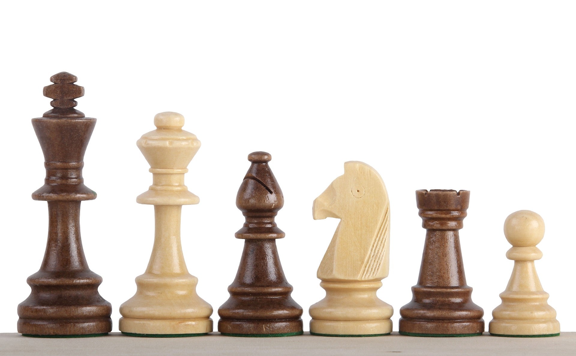Les pièces d'échecs en bois STAUNTON de taille 6 dans un poly-sac - Les pièces d'échecs en bois STAUNTON de taille 6 dans un poly-sac