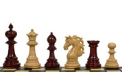 Pièces d'échecs Adios Redwood en bois de padouk et de buis - Taille 4,00''