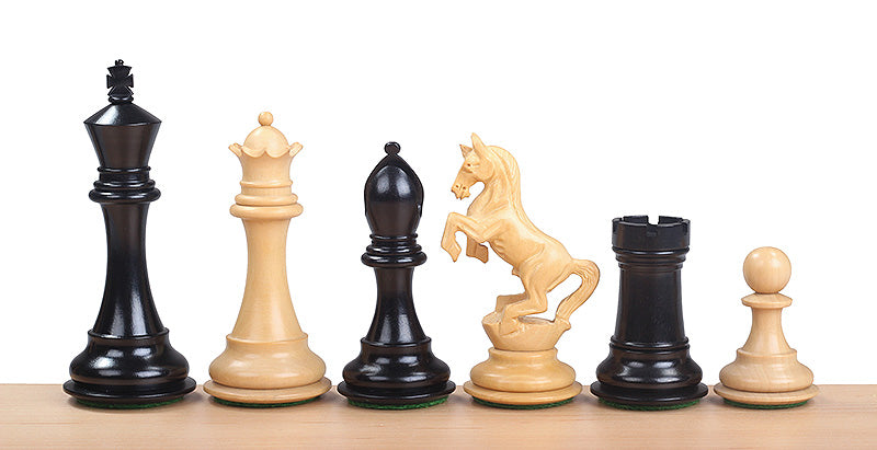Pièces d'échecs Alexander Ebony en bois d'ébène et de buis - Taille 4,00'' - Pièces d'échecs Alexander Ebony en bois d'ébène et de buis - Taille 4,00''