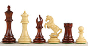 Pièces d'échecs Alexander Redwood en bois de padouk et de buis - Taille 4,00''