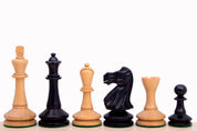 Pièces d'échecs Blackmore en bois de buis teinté et naturel - Taille 4,0''