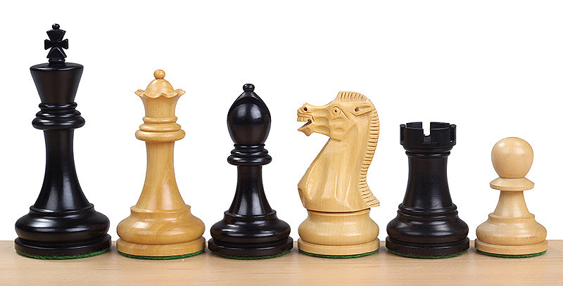 Pièces d'échecs Executive en bois de buis teinté et naturel - Taille 4,00'' - Pièces d'échecs Executive en bois de buis teinté et naturel - Taille 4,00''