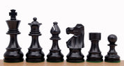 Pièces d'échecs French en bois de buis teinté et naturel - Taille 3,00''