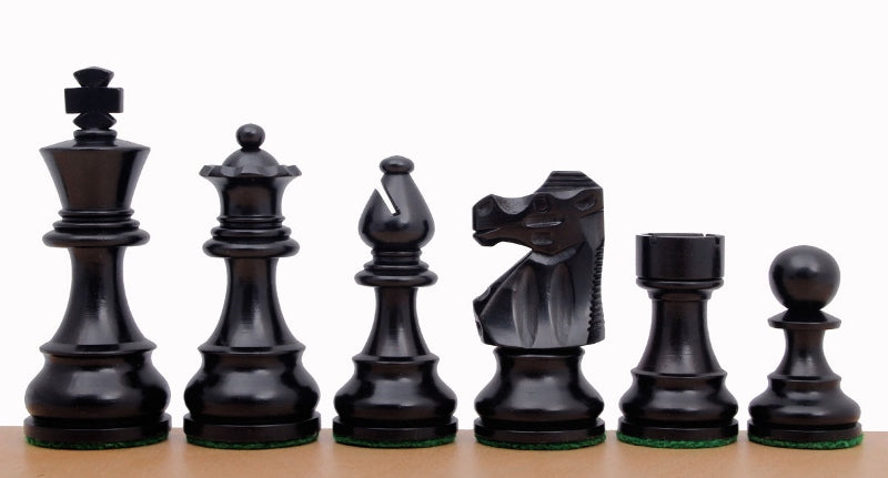 Pièces d'échecs French en bois de buis teinté et naturel - Taille 4,00'' - Pièces d'échecs French en bois de buis teinté et naturel - Taille 4,00''