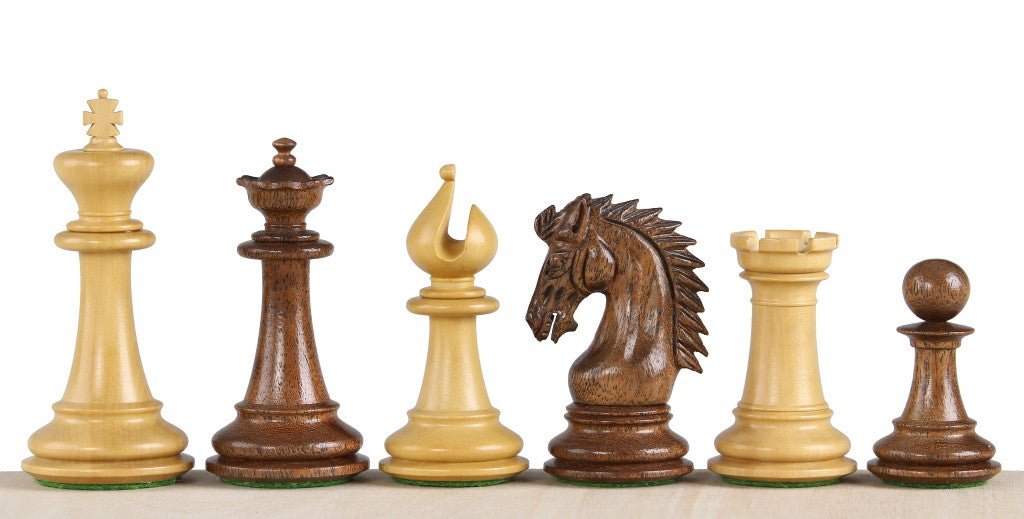 Pièces d'échecs Sheikh Acacia en bois d'acacia et de buis - Taille 3,75'' - Pièces d'échecs Sheikh Acacia en bois d'acacia et de buis - Taille 3,75''