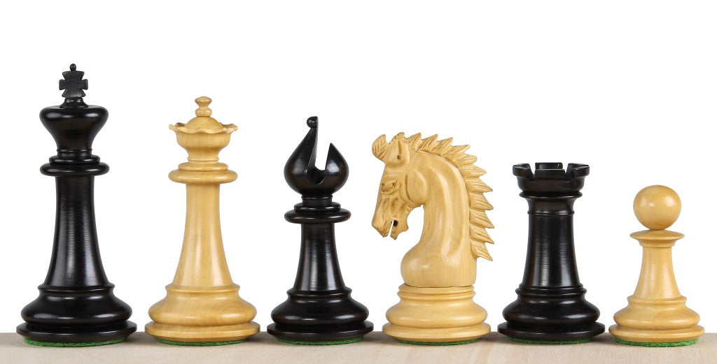 Pièces d'échecs Sheikh Ebonized en bois de buis teinté et naturel - Taille 4,00'' - Pièces d'échecs Sheikh Ebonized en bois de buis teinté et naturel - Taille 4,00''