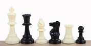 Pièces d'échecs plastique plombées et feutrées - pièces blanches et noires de taille 6