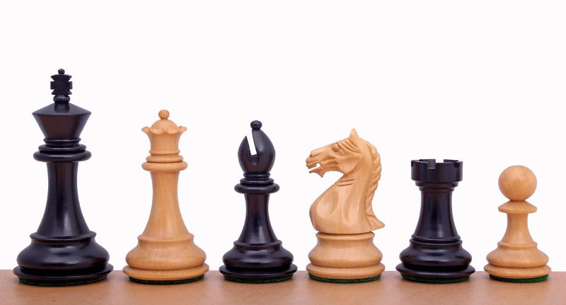 Pièces d'échecs Supreme en bois de buis naturel et teinté - Taille 3,75'' - Pièces d'échecs Supreme en bois de buis naturel et teinté - Taille 3,75''