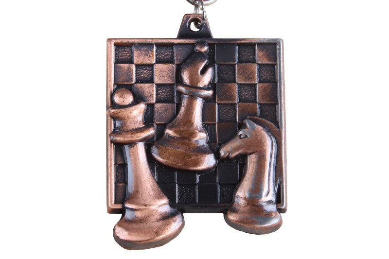 Médaille Echecs carrée de 43x48mm  - Médaille de bronze - Médaille Echecs carrée de 43x48mm  - Médaille de bronze