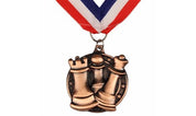 Medalla redonda de ajedrez - color bronce