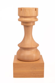 Trophée d'échecs - Tour blanche en bois 27cm