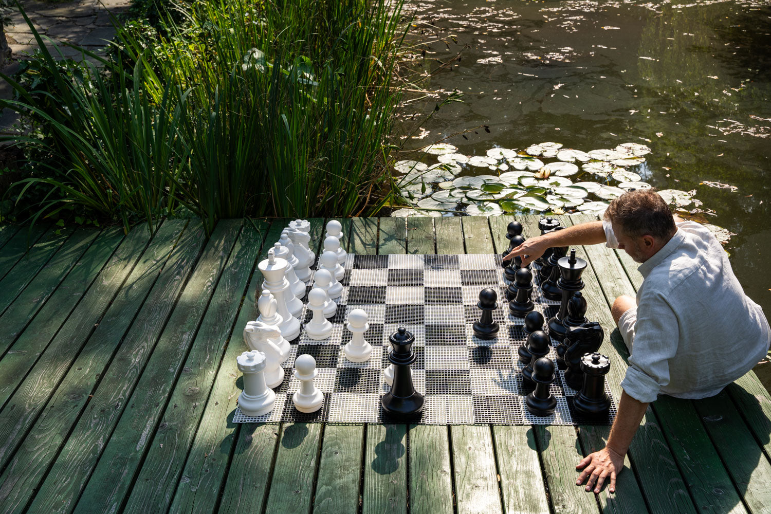 Pièces d'échecs géantes Jardin et extérieur  (roi 41 cm) -  pièces d'échecs en plastique - Pièces d'échecs géantes Jardin et extérieur  (roi 41 cm) -  pièces d'échecs en plastique