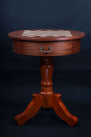 Table d'échecs Luxe en bois avec un plateau rond, sans pièces d'échecs