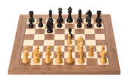 Échiquier électronique DGT USB en marqueterie de bois de noyer et d'érable + Pièces d'échecs électroniques DGT FIDE Weighted