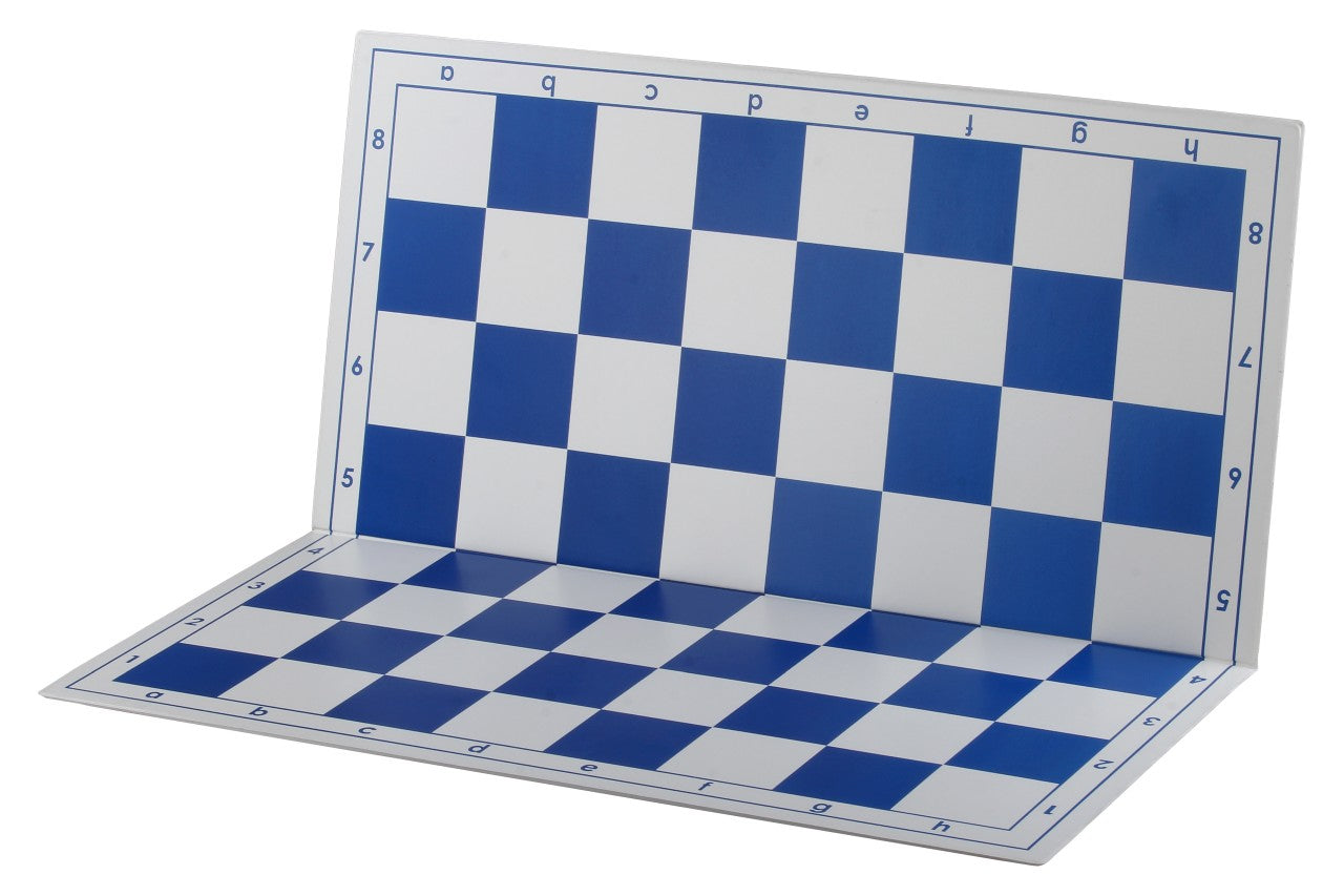 Échiquier plastique pliant en 2, bleu et blanc - échiquier de tournoi de taille 4+ - Échiquier plastique pliant en 2, bleu et blanc - échiquier de tournoi de taille 4+