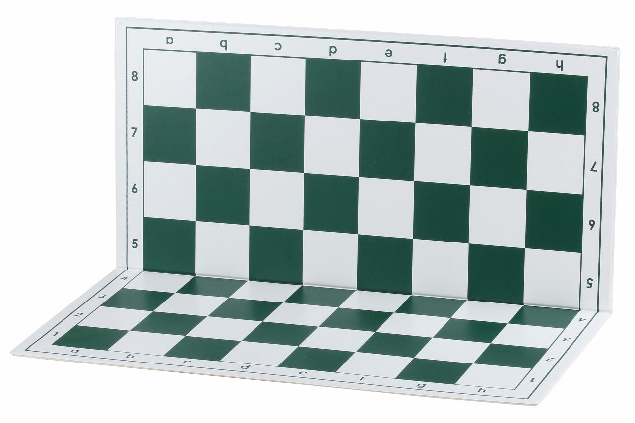 Échiquier plastique pliant en 2, vert et blanc - échiquier de tournoi de taille 4+ - Échiquier plastique pliant en 2, vert et blanc - échiquier de tournoi de taille 4+