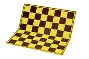 Sunrise Chess & Games Cardboard Chessboard yellow/brown, mat, brown rev.