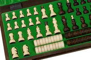 Jeu d'échecs Capablanca + Jeu de Dames, pliant en bois, de taille moyenne (40 x 40cm) - Ensemble Complet (variante du jeu d'échecs avec échiquier 10x10)