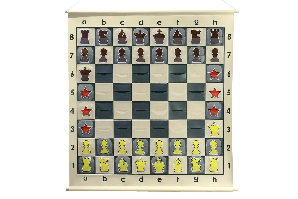 Échiquier murale encastrable roulable - L'ensemble complet (échiquier + pièces + sac)) - Échiquier murale encastrable roulable - L'ensemble complet (échiquier + pièces + sac))