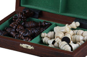 Jeu d'échecs School MINI Brown en bois de charme, pliant, de petite taille (20 x 20cm) - Ensemble Complet