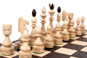 Jeu d'd'échecs INDIEN en bois de charme, de grande taille  (54 x 54cm) - Ensemble Complet