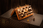 Wooden Magnetic Chess set with 25 cm inlaid chessboard
