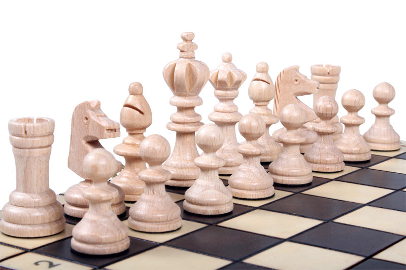 Jeu d'échecs OLYMPIQUE en bois de charme, de petite taille (30 x 30m) - Ensemble Complet - Jeu d'échecs OLYMPIQUE en bois de charme, de petite taille (30 x 30m) - Ensemble Complet
