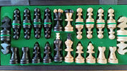 Jeu d'échecs PEARL Noir en bois de hêtre, de taille moyenne (36 x 36cm) - Ensemble Complet couleur noire