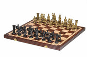 Jeu d'Echecs SPARTE avec les pièces en plastique et l'échiquier en bois, de grande taille (50 x 50cm) - Ensemble Complet