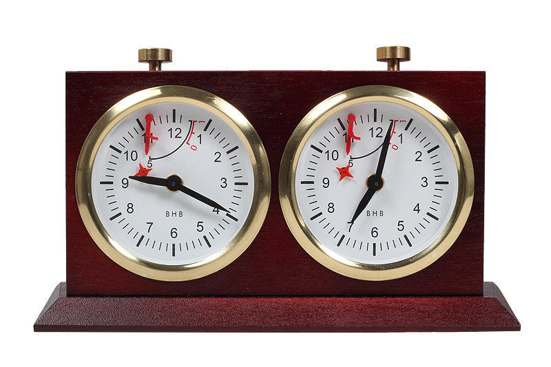 Pendule BHB en bois  foncé de grande taille avec un support - Pendule traditionnelle mécanique - Pendule BHB en bois  foncé de grande taille avec un support - Pendule traditionnelle mécanique